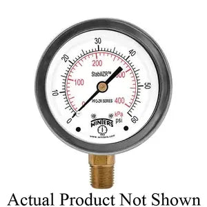 1/4" NPT Bottom, 4" Dial, 0 to 15,000 psi/kPa, SS StabiliZR Gauge, Dual Scale