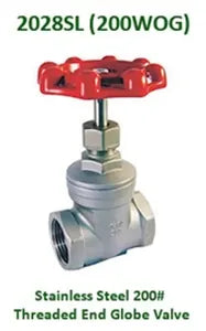 Globe Valve, 316 Stainless Steel Threaded FNPT Connections 200#