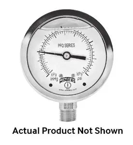 1/2" NPT Bottom, 4" Dial, 30" Hg VAC to 300 psi, SS Liquid Filled Gauge, Single Scale