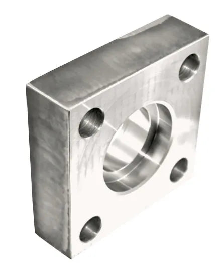 Square Threaded Flange, Stainless Steel, Straight, 2-1/2" Socket Weld Side 1, Square Flange Side 2 - W76-40-SS