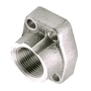 NPTF Threaded Flange, Smooth Flat Face (no O-Ring Groove), Carbon Steel, 3/4" NPTF x 3/4" Code 62, no Bolts or O-Rings Included - W45-12-12