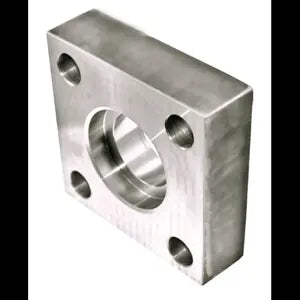 Square Threaded Flange, Carbon Steel, Straight, 3" Socket Weld Side 1, Square Flange Side 2 - W76-48