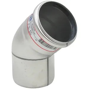 Blucher® 820.045.082 S, B3.5-45-316 Type 820.045 45 deg Bend, 82 mm Nominal, Push-Fit End Style, 316/316L Stainless Steel