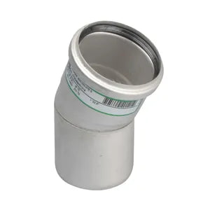 Blucher® 820.023.075 S 22-1/2 deg Pipe Elbow, 75 mm Outlet Nominal, Stainless Steel, Import