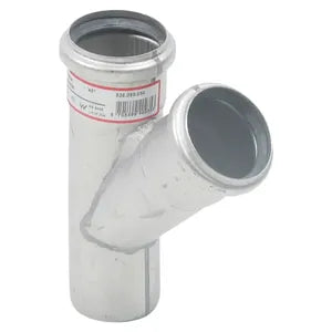 Blucher® 838.050.050 Pipe Oblique Branch, Fitting/Connector: Wye, 50 mm Outlet Nominal, Stainless Steel, Import