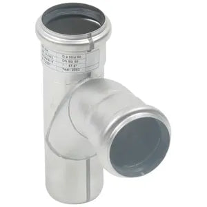 Blucher® 839.050.050 Pipe Swept Branch, 50 mm Outlet Nominal, Stainless Steel, Import