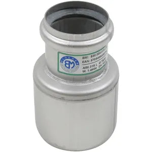 Blucher® 850.050.075 CS CI-316 Concentric Increaser, 3 x 2 in Nominal, Push-Fit End Style, 316 Stainless Steel