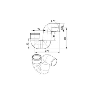Blucher® PT-3 P-Trap, 75 mm Outlet, Stainless Steel