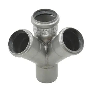 Stainless Steel Double Wye 90 Degree Offset