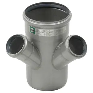 Stainless Steel Double Wye 90 Degree Offset