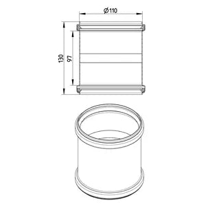 Blucher® DSC-4-316 Double Slip Coupling, 110 in Nominal, Stainless Steel