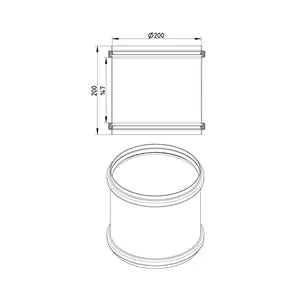 Blucher® DSC-8-316 Double Slip Coupling, 200 mm Nominal, Stainless Steel