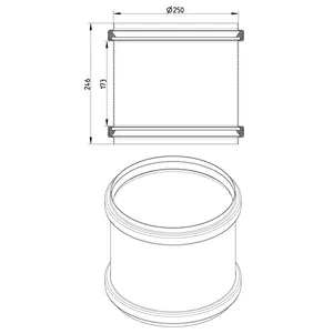Blucher® DSC-10-316 Double Slip Coupling, 250 mm Nominal, Stainless Steel