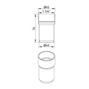 Blucher® FA-1-1/2x1-1/4-316 Pipe Female Adapter, 40 x 45 mm Nominal, Stainless Steel