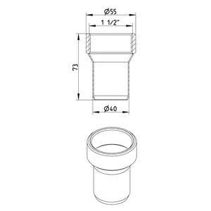 Blucher® FA-1-1/2x1-1/2-316 Pipe Female Adapter, 40 x 55 mm Nominal, Stainless Steel