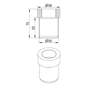 Blucher® FA-2x1-1/2-316 Pipe Female Adapter, 50 x 58 mm Nominal, Stainless Steel