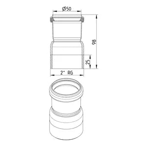 Blucher® MA-2x2-316 Pipe Male Adapter, 50 mm Nominal, Stainless Steel