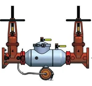 3" Backflow Preventer, APOLLO 4ALF20003 Reduced Pressure Principal, Lead-Free with Flanged OS&Y Gate Valves