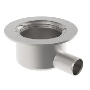 3"(75) 316L SS Steel Deck Marine Drain - Lower Part for Steel Deck with Side Outlet with Welding Flange - 475.200.075 S