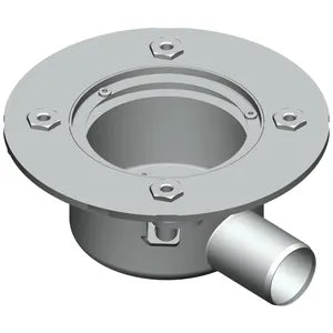 3"(75) 316L SS Steel Deck Marine Drain - Lower Part for Steel Deck with Side Outlet with Non-Welded Flange - 475.900.075 S