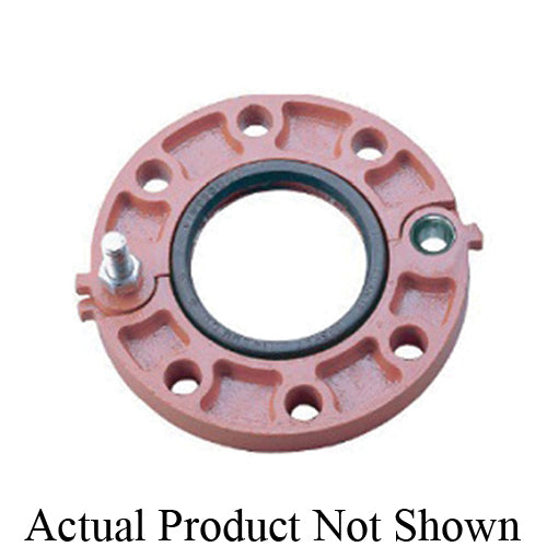 SHURJOINT® SJ70414GE Hinged Flange Adapter, 4 in, Grooved, 125/150 lb, Ductile Iron, Hot Dipped Zinc Galvanized, Import