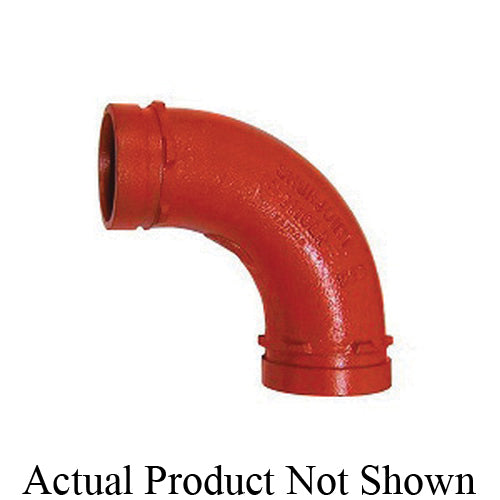 SHURJOINT® SJ7110LR3P Long Radius 90 deg Elbow, 3 in, Grooved, Ductile Iron, Painted, Import