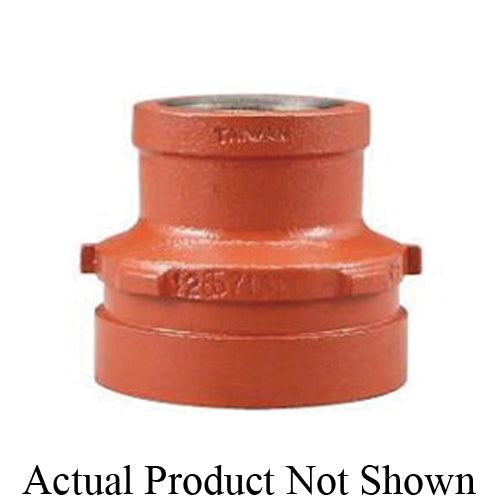 SHURJOINT® SJ7150F151P Reducing Socket Adapter, 1-1/2 x 1 in, Grooved x FNPT, Ductile Iron, Painted, Import