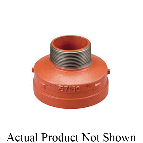 SHURJOINT® SJ7150M2515G Model 7150M Reducing Nipple, 2-1/2 x 1-1/2 in Nominal, MNPT x Groove End Style, Ductile Iron, Hot Dipped Galvanized, Import