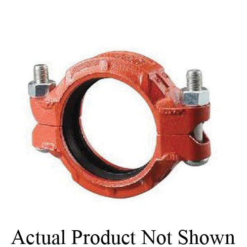 SHURJOINT® SJ77076GT Model 7707 Heavy Duty Flexible Coupling, 6 in Nominal, Grooved End Style, Ductile Iron, Hot Dipped Zinc Galvanized, Import