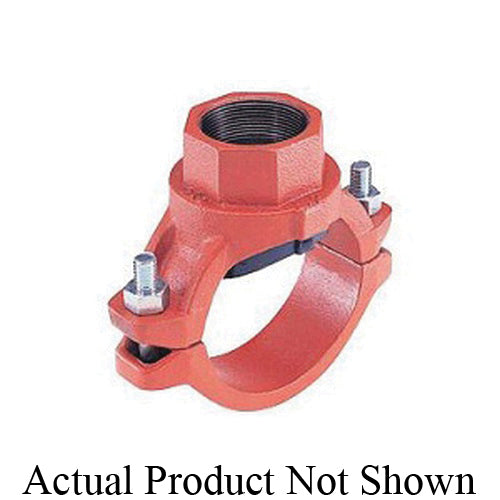 SHURJOINT® SJ772142GE Mechanical Tee, 4 x 2 in, FNPT, Ductile Iron, Hot Dipped Galvanized, Import
