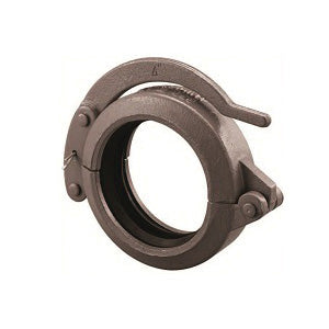 SHURJOINT® SJG284PBE Model G28 Hinged Lever Coupling, 4 in Nominal, Grooved End Style, Ductile Iron, Black Painted, Import