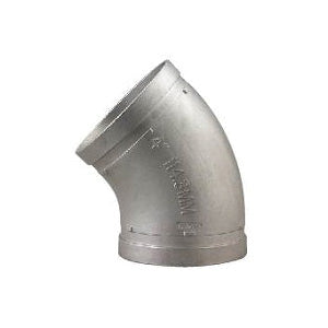 SHURJOINT® SJSS1144 45 deg Elbow, 4 in, Grooved, 304 Stainless Steel, Import