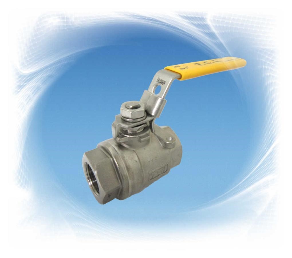 1" Ball Valve 2000# 316 2-Piece Full Port SEAL-WELD NPT Threaded ME-PTFE Seat TCI TC-2000WS