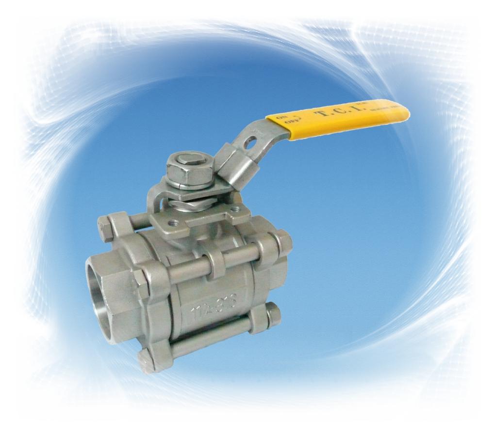 1-1/4" Ball Valve 1000# 316 3-Piece Socketweld Full Port TCI  TC-03S