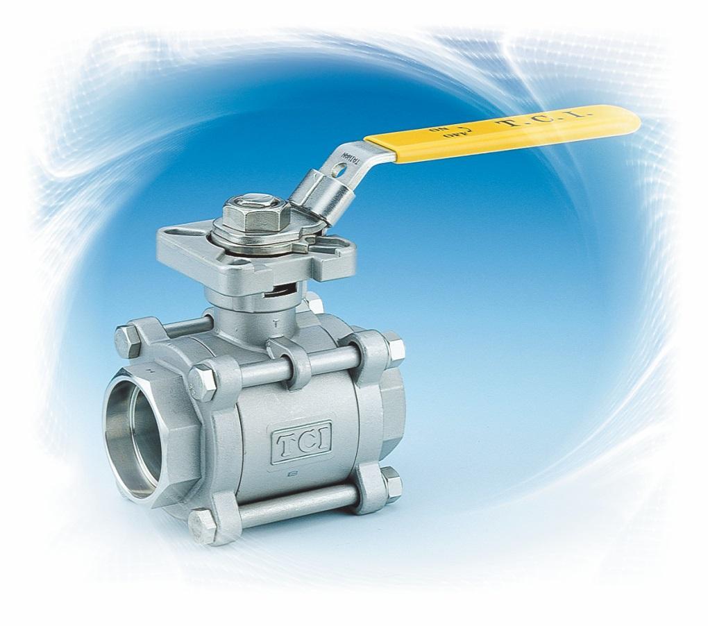 3/4" Ball Valve 1000# WOG 316 ss 3-Piece Butt-weld Full Port Direct Mount Pad TCI  TC-3000B