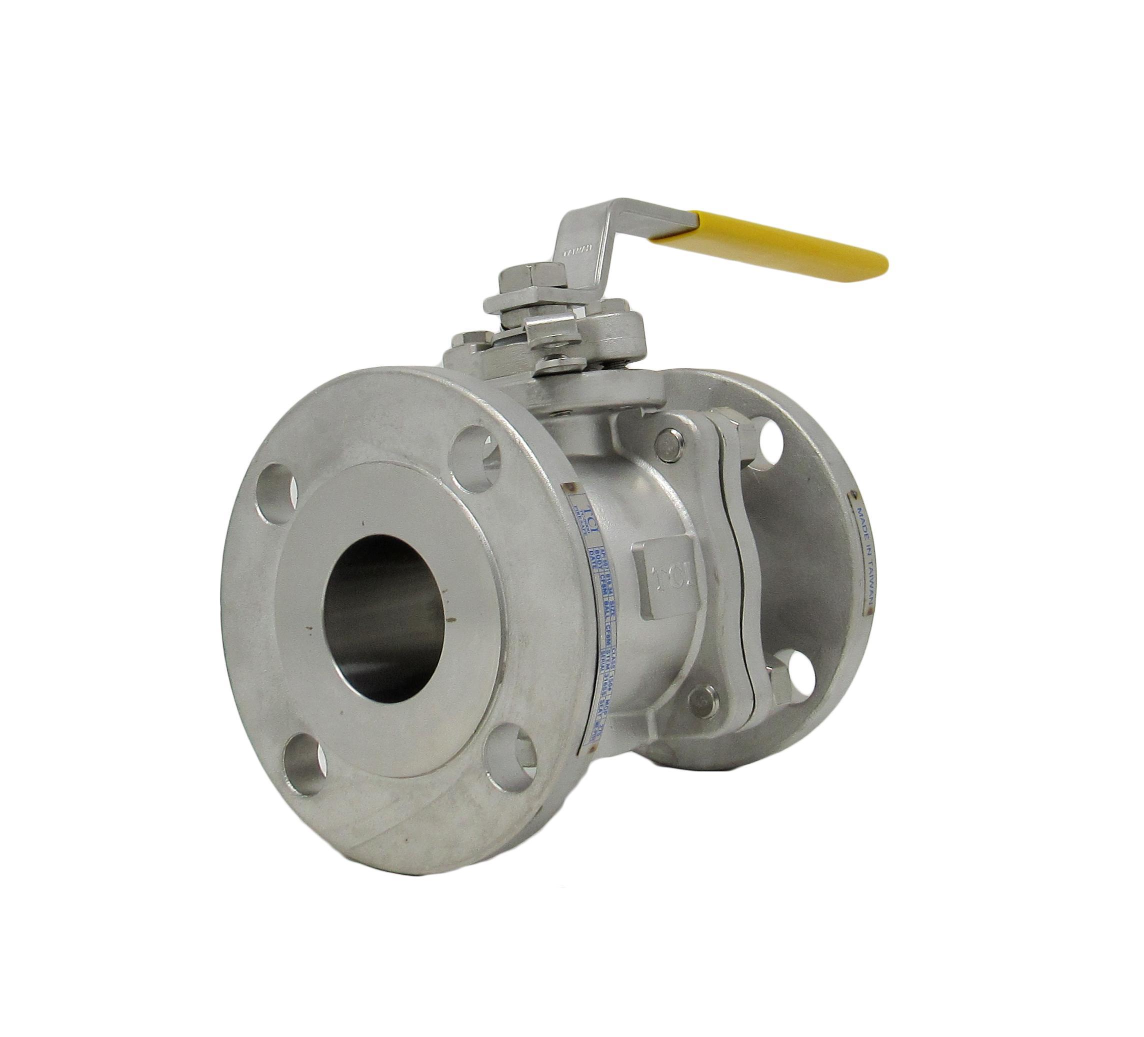 2-1/2" Ball Valve, 150# Flanged Stainless Steel 316 Full Port Fire-Safe 2 Piece TCI #TC-5000FS