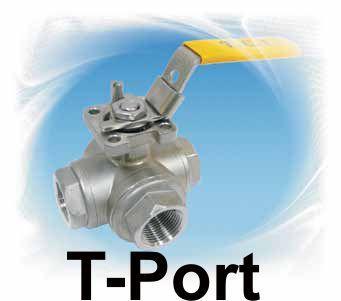 1-1/4" 3-Way Ball Valve 1000# 316 T-Port Threaded Ends Direct-Mounting TCI TC-WT