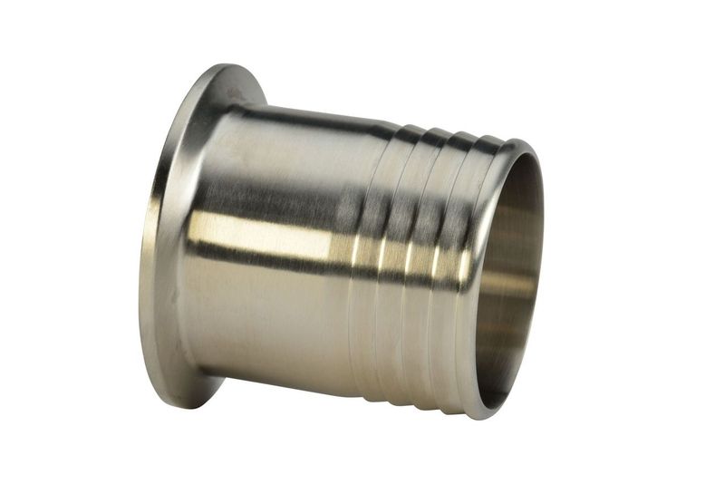 1/2"X3/8" Rubber Hose Barb Adapter -316L - 1.5"OAL 3-A Sanitary #W614MPHR-.50X.375