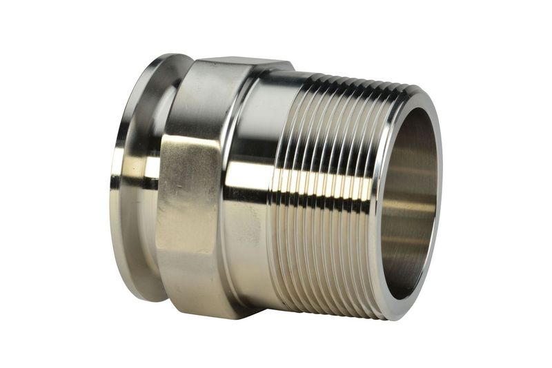 2" X 2" Sanitary Clamp End X Male NPT Adapter 316 SS 21MP  3A
