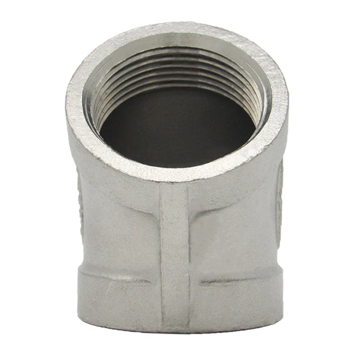 Stainless 45 Elbow 150# Threaded Fitting - Front View