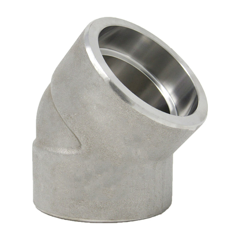 1-1/4" 45 Elbow, Stainless Steel 3000# Socket Weld 316L A/SA182 Pipe Fitting