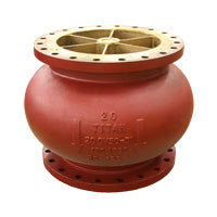 4" Silent Check Valve, Titan CV50 Center Guided Globe Style 150# Flanged Ductile Iron with Bronze Trim, Stainless Steel Spring, Metal Seat