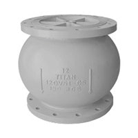 12" Silent Check Valve, Titan CV51CSM Center Guided Globe Style 150# Flanged Carbon Steel with Stainless Steel Trim & Spring, Metal Seat