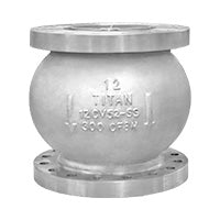 4" Silent Check Valve, Titan CV52DSM Center Guided Globe Style 300# Flanged Stainless Steel Body, Trim & Spring, Metal Seat