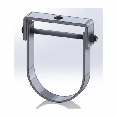 Flat Top Clevis Hanger, 2 in Pipe, 2-1/2 in Rod, 300 lb Load, Carbon Steel, Electro-Galvanized