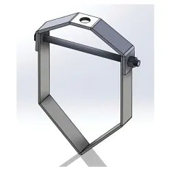 V-Bottom Clevis Hanger, 1/2 to 2 in Pipe, 3/8 in Rod, 250 lb Load, Carbon Steel, Plain