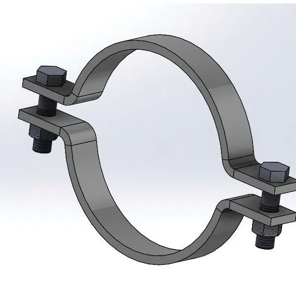 Standard Pipe Clamp, 6 in Pipe/Tube, 6-5/8 in Rod, 1615 lb Load, Carbon Steel, Plain, Domestic