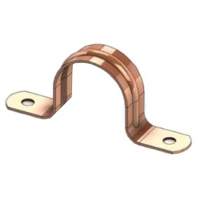 1-1/2" CTS Two Hole Pipe Strap Copper Gard w/ Nails Import