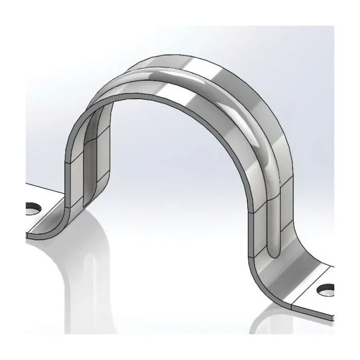 2-Hole Pipe Strap, 1-1/4 in Pipe, Carbon Steel, Electro-Galvanized