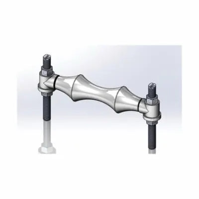 Adjustable Two Rod Roller Support, 2 in Pipe, 600 lb, Carbon Steel, Plain
